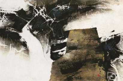 刘国松 1967年作 雪岭冰峰 镜心